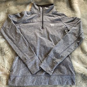 Pink VS athletic fleece top with 1/4 zip